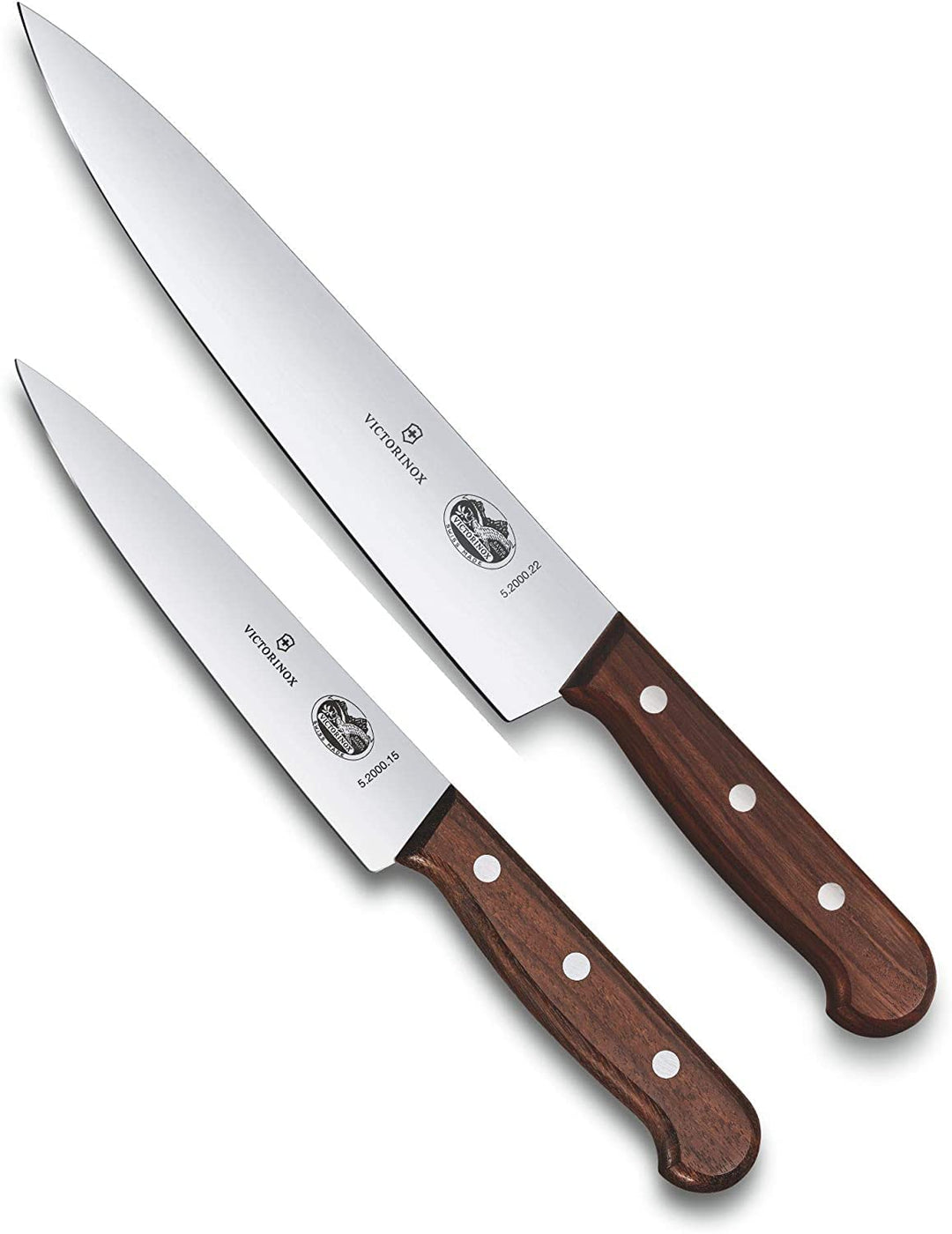Victorinox, Wood, Profi Tranchier-Set, 2-teilig, gerader Schliff, Extra Scharf, Edler Holzgriff, bra