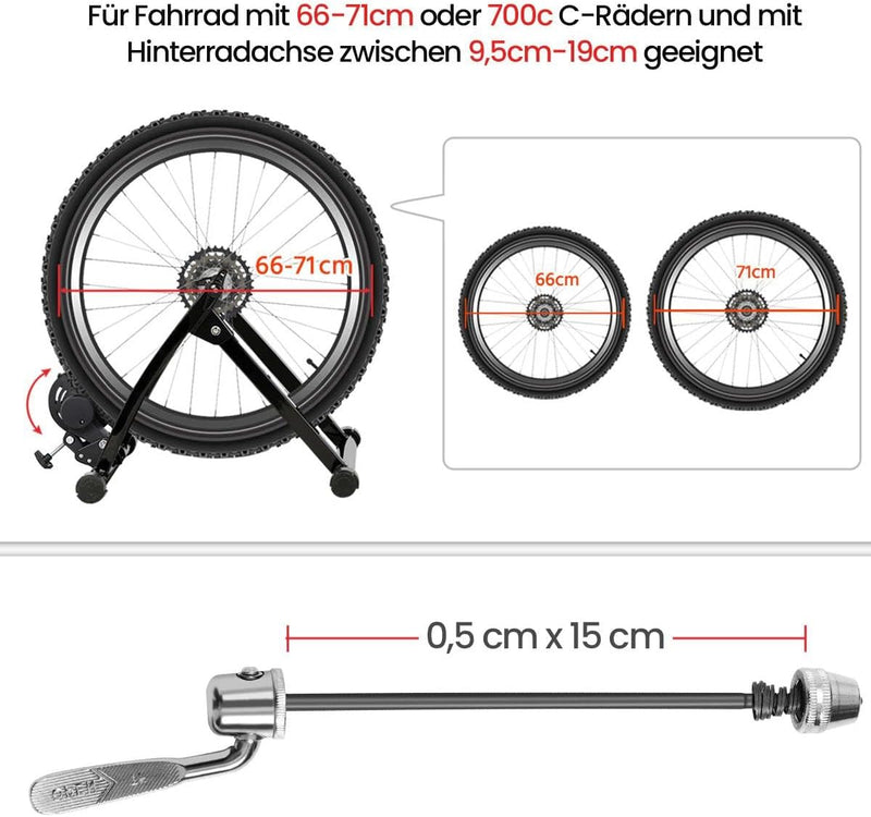 Yaheetech Rollentrainer Fahrrad magnetischer Fahrrad-Widerstandstrainer Indoor Fahrradtrainer mit 6