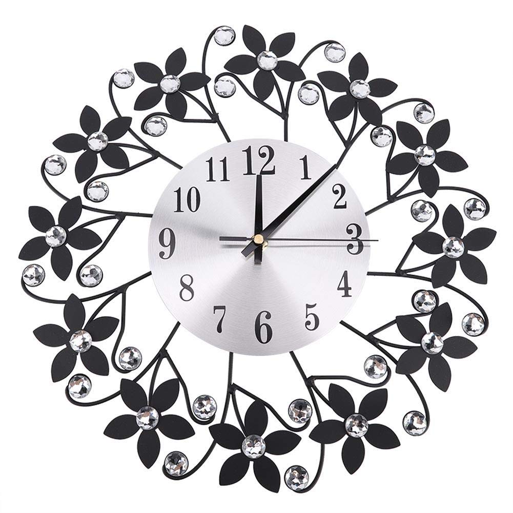 Wanduhr, grosse moderne 3D-Uhr ohne Ticking Europäische Wanduhr aus Schmiedeeisen Grosse schicke dek