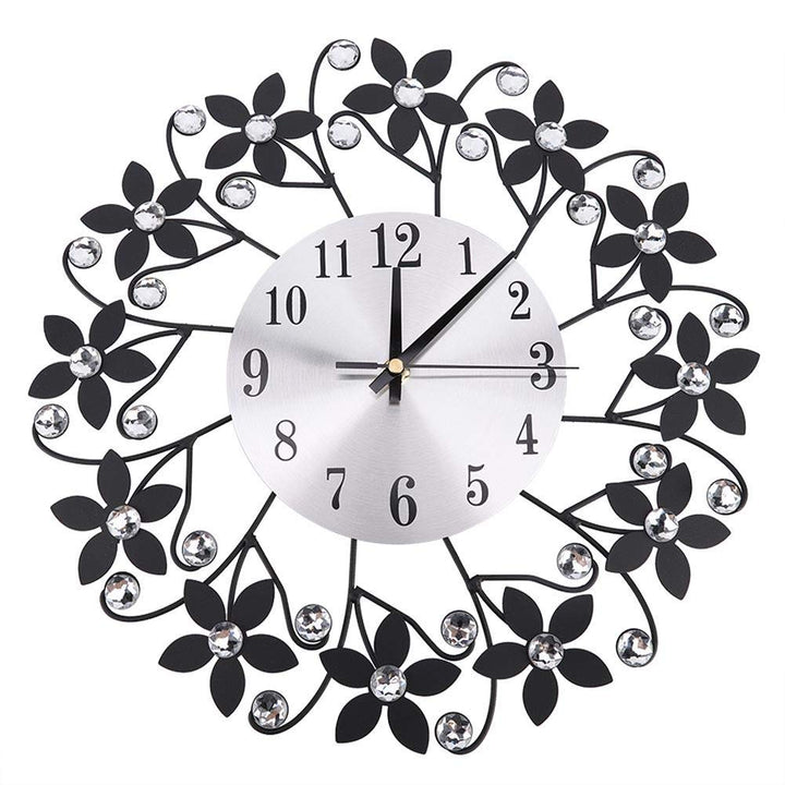 Wanduhr, grosse moderne 3D-Uhr ohne Ticking Europäische Wanduhr aus Schmiedeeisen Grosse schicke dek