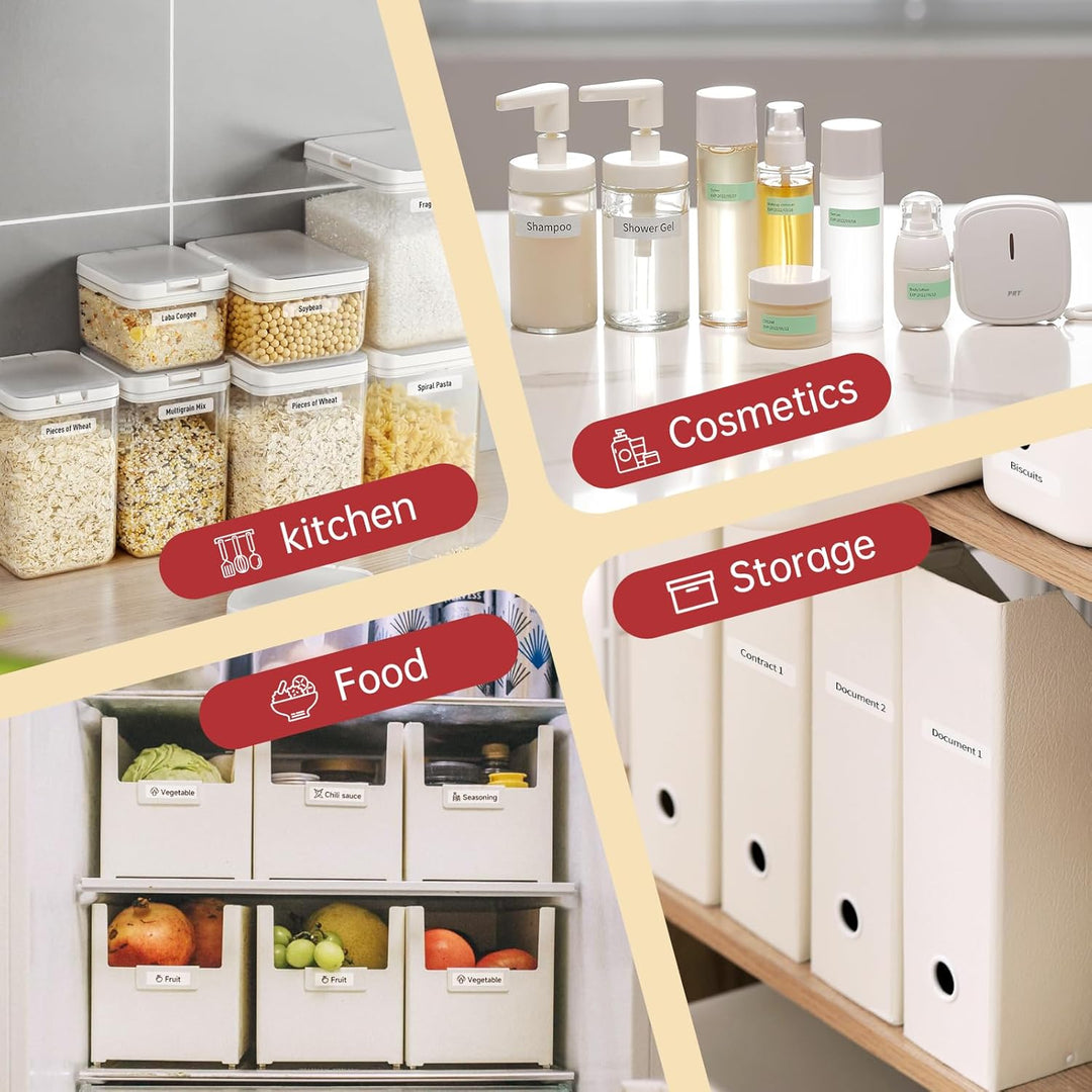 prt Qutie Bluetooth Beschriftungsgerät Selbstklebend, Tragbarer Mini Etikettiergerät, USB Aufladen E