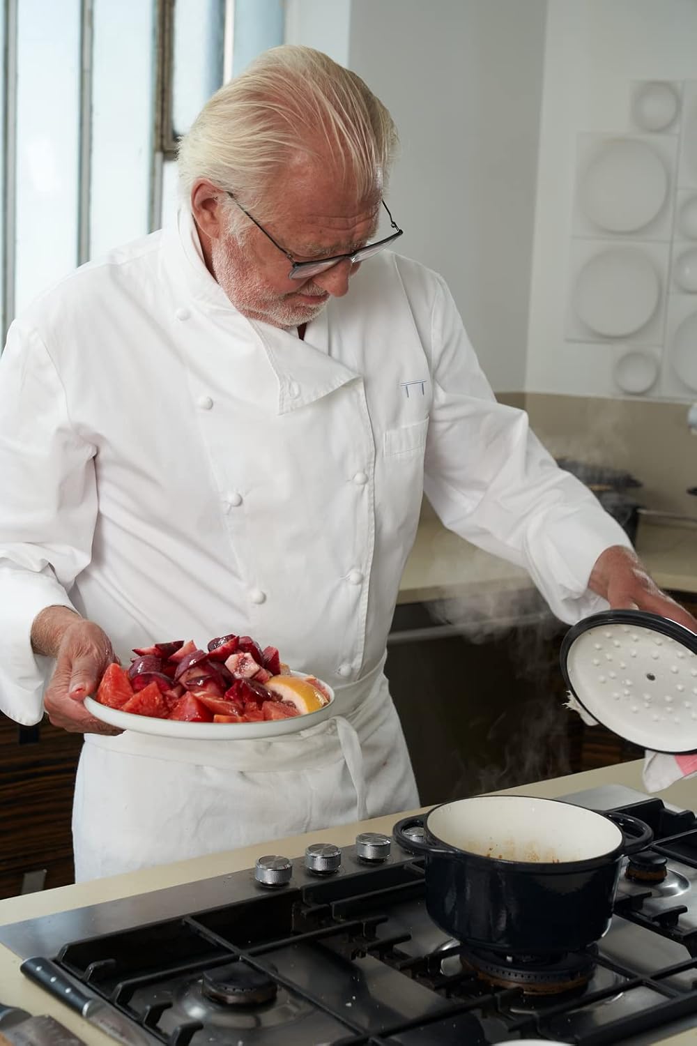 Tefal Pierre Gagnaire Héritage Bräter aus Stahlguss, 25 cm (5 l), Induktion, Emaille-Beschichtung, s