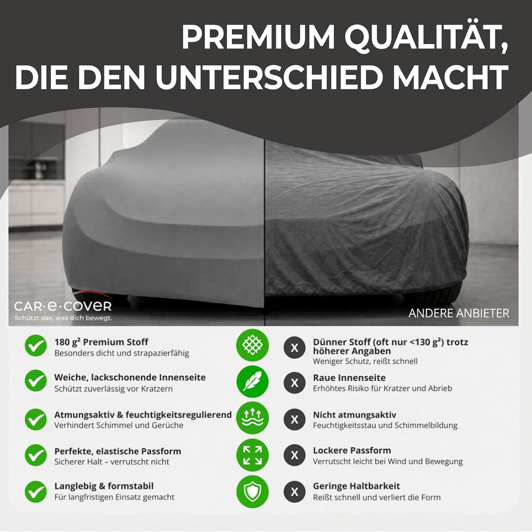 Auto Abdeckung Indoor elastisch - Autoabdeckplane Jersey - Autogarage Ganzgarage lackschonend &amp; atmu