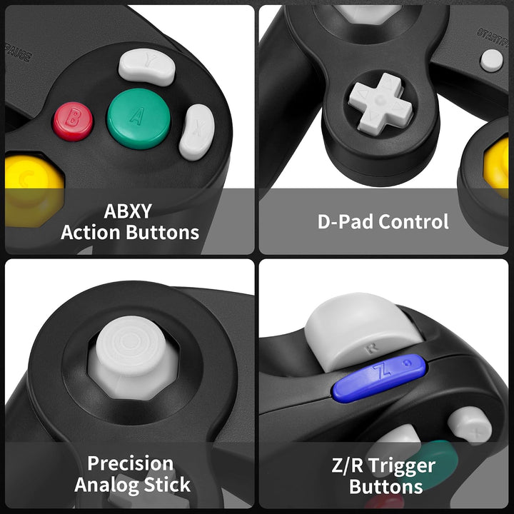 CirKa Kabelgebundener Controller für Gamecube/Wii, Schwarz