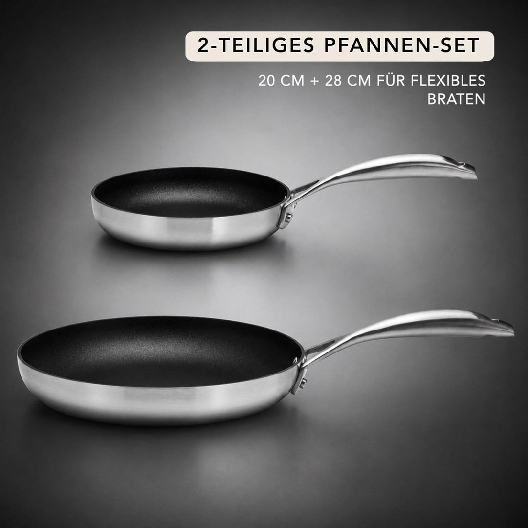 SCANPAN CS+ Bratpfanne | 5-schichtige Konstruktion | Für alle Herdarten geeignet | Multifunktionale