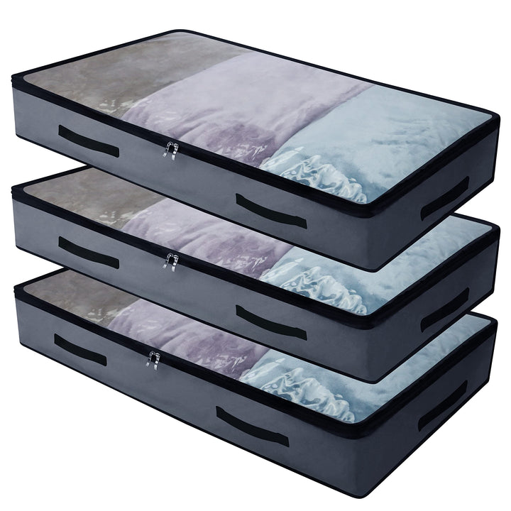 iwill CREATE PRO Underbed Aufbewahrungstasche (3er Set) – Grosses Lagerungssystem mit Sichtfenster &