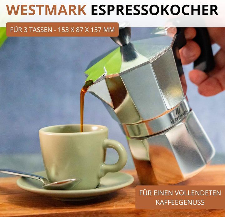 Westmark Espressokocher Brasilia, 1 Stk – Klassischer Kaffeekocher für 3 Tassen – Robuster Kaffeeber