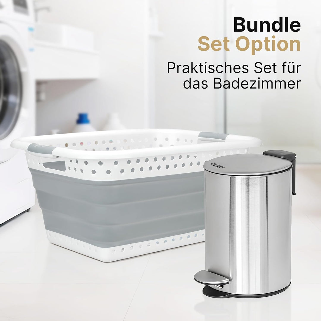 BUNDLE Wäschekorb faltbar 2er Set + Kosmetikeimer 5L