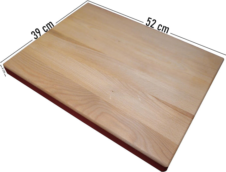 Wooden World Schneidebrett aus Eichenholz, sehr massives Holz, 39 x 52 x 4 cm