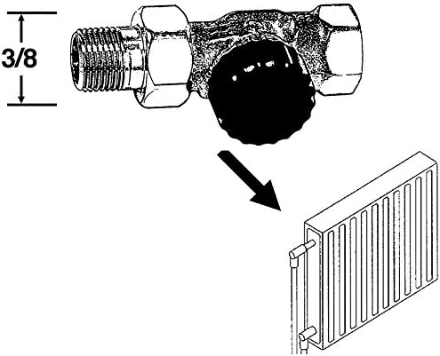 Heimeier 27129 5 Thermostatventil-Unterteil 3/8 Zoll, Durchgangsform-3/8 Durchgangsform - 3/8 Zoll,