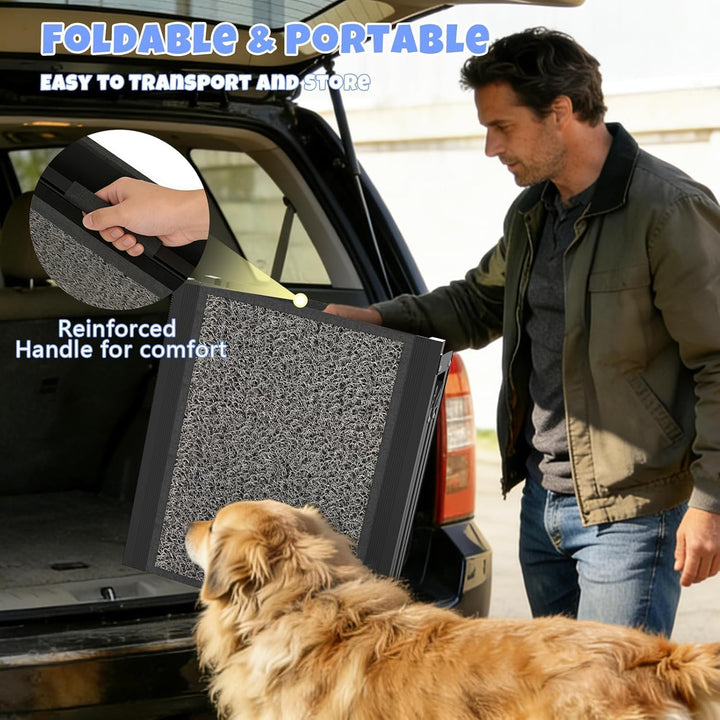 Hunderampe Klappbare Auto 63" × 17", 160cm, Faltbare Haustierrampe für Grosse Hunde mit Rutschfestem