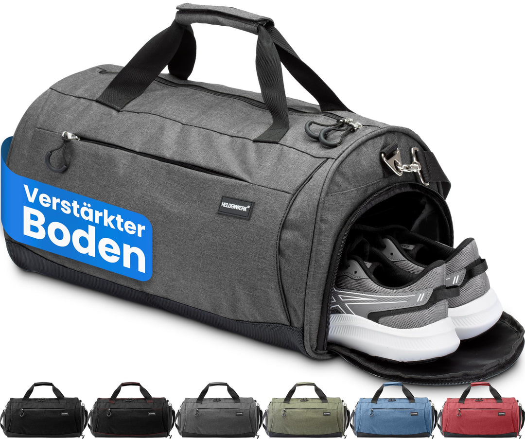 Heldenwerk® Sporttasche & Reisetasche für Damen und Herren klein I Trainingstasche mit Schuhfach und