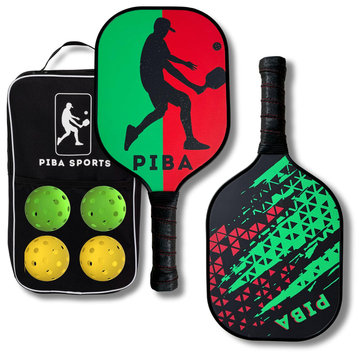 Pickleball Schläger Set inkl. Tasche 2X Paddel 2X Indoor Bälle 2X Outdoor Bälle und Praktischer Trag