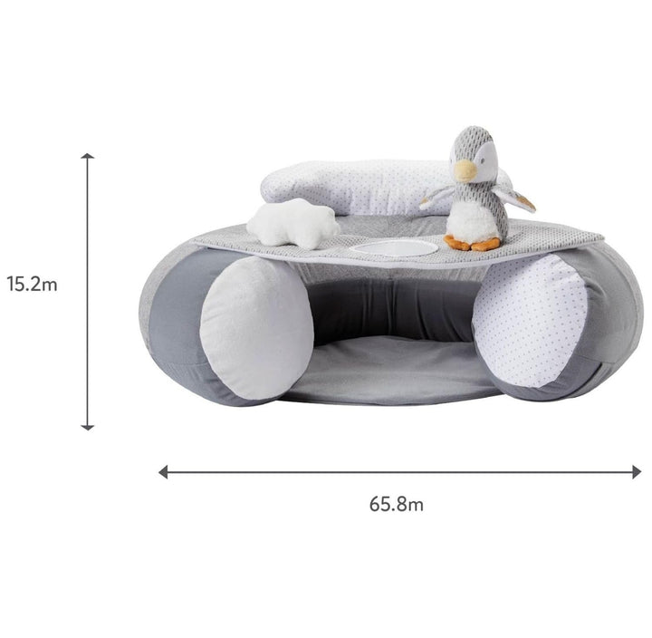 Nuby Penguin Sit-Me-Up Babyschale – aufblasbarer Sit & Play Bodensitz | Abnehmbares Tablett | maschi
