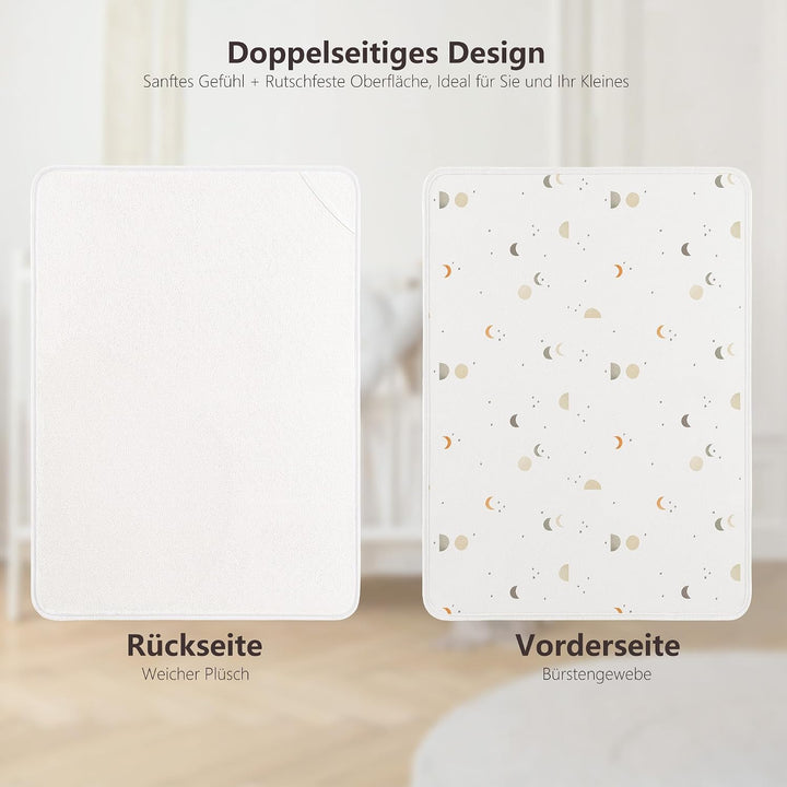 Susurration 2er Pack Bettunterlage Wasserdicht Kinder 75x90 cm Waschbar Unterlage Bett Weich Nässesc