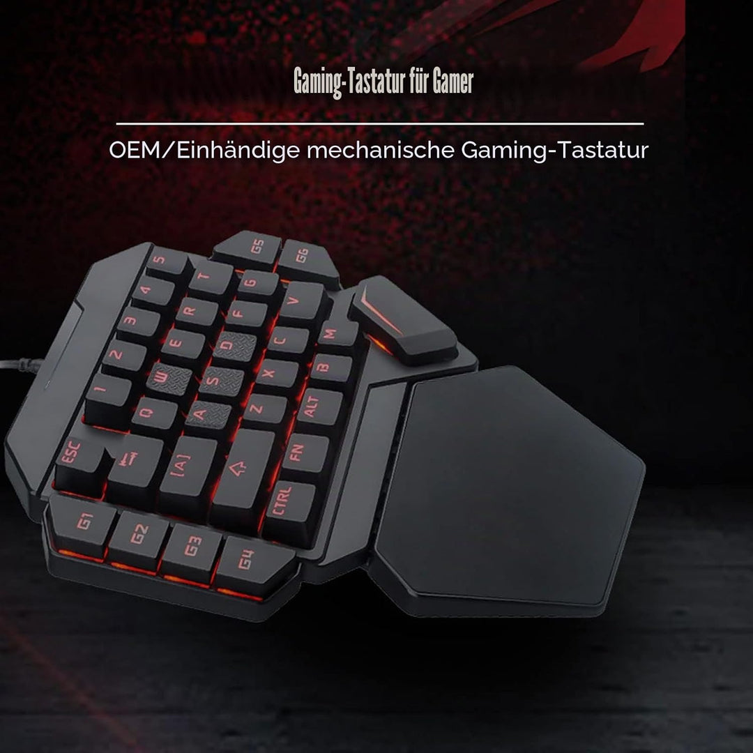 ciciglow Einhand-Gaming-Tastatur, K50 Wired RGB Backlit Mechanical Half Keyboard 35 Keys Portable Ga