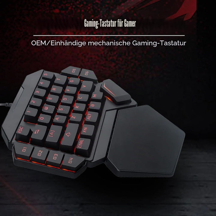 ciciglow Einhand-Gaming-Tastatur, K50 Wired RGB Backlit Mechanical Half Keyboard 35 Keys Portable Ga