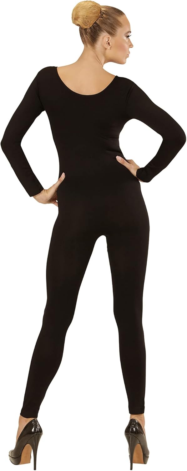 WIDMANN - Kostüm Body, langarm, Overall, Karneval, Mottoparty S-L Schwarz, S-L Schwarz