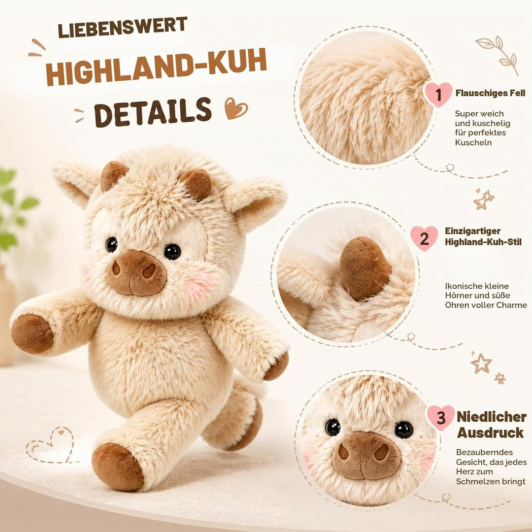 JIASHA Running Cow Plush 45cm, Laufendes Kuh Kuscheltier B, B