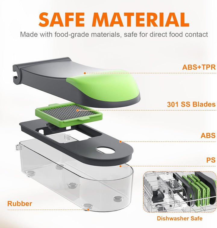 Ibergrif M521 Gemüseschneider, 6 in 1 Vegetable Chopper Multifunktionale, Gemüse Zerkleinerer Würfel