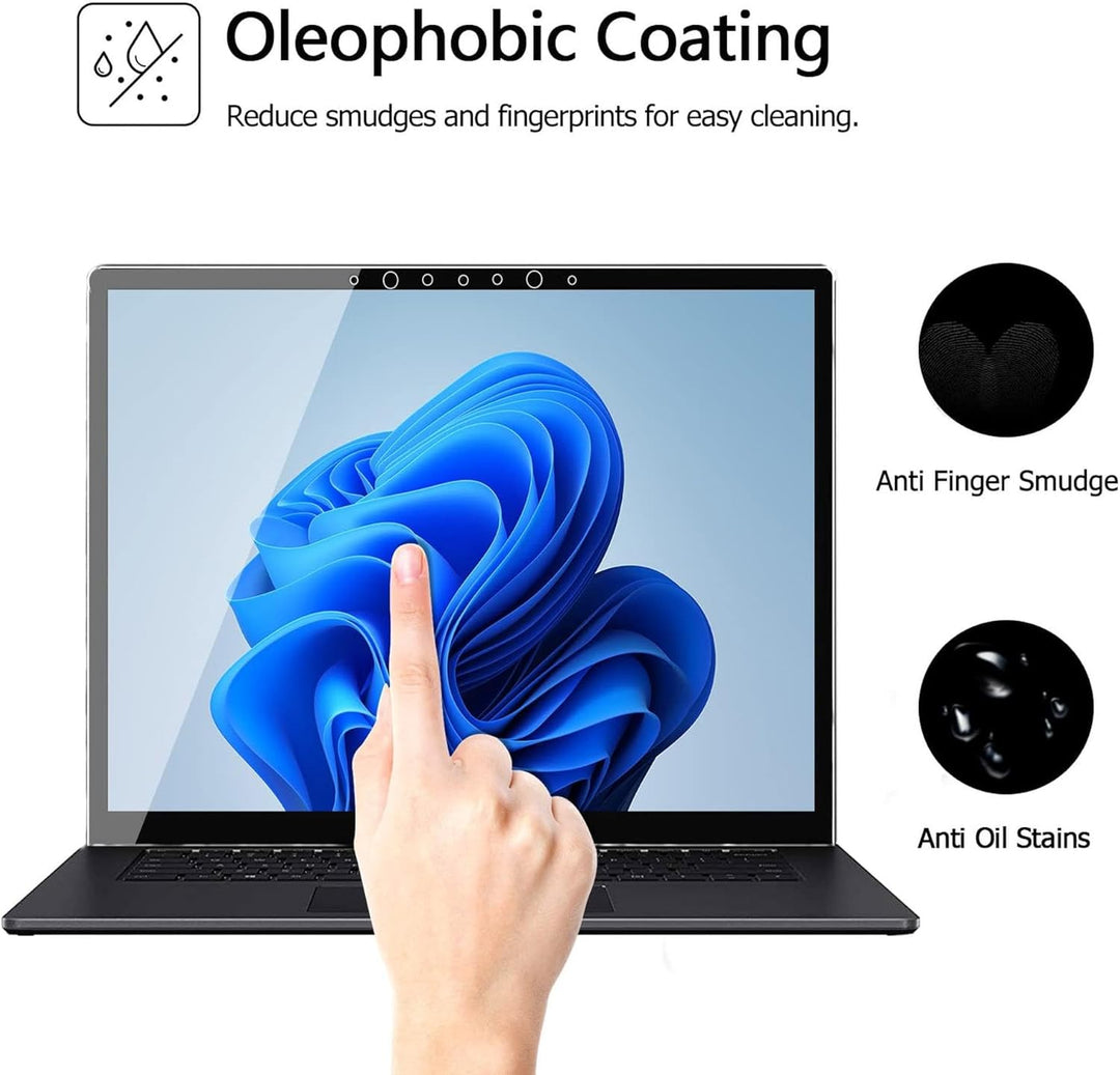 MEGOO [3 Stück] Displayschutzfolie für Surface Laptop 5/4/3 13,5 Zoll, gehärtetes Glas/einfache Inst