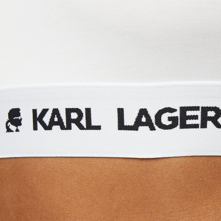 KARL LAGERFELD Damen Logo Bralette XS 100 Weiss, XS 100 Weiss