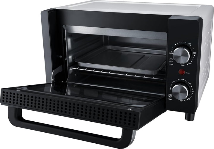 Steba Mini-Backofen mit 9 Liter Volumen, Pizzatiefe bis Ø 22 cm, Doppel-Glastür, Ober- und Unterhitz