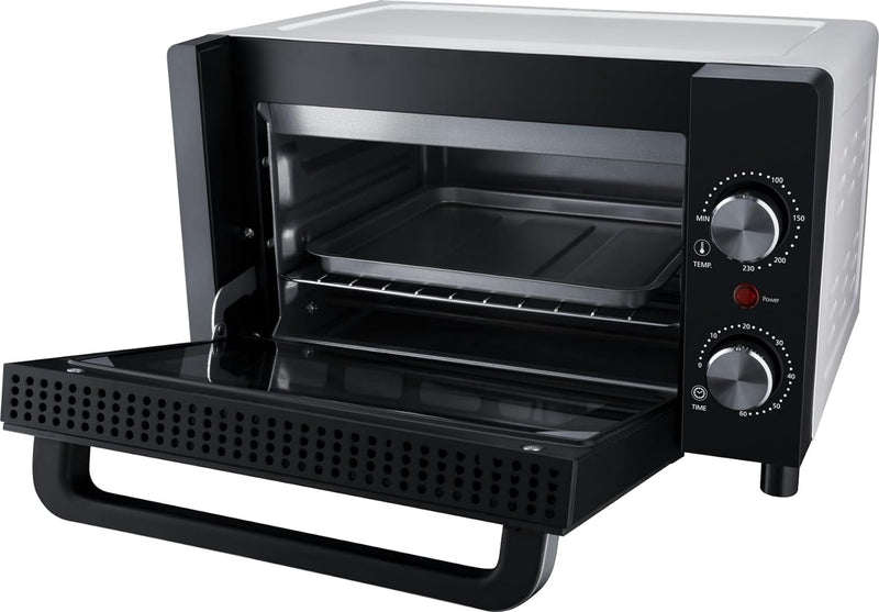 Steba Mini-Backofen mit 9 Liter Volumen, Pizzatiefe bis Ø 22 cm, Doppel-Glastür, Ober- und Unterhitz