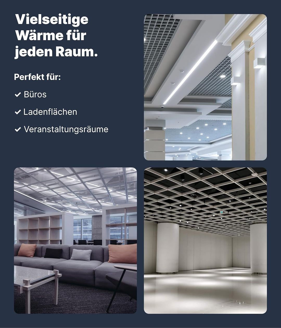 VIESTA® Infrarot Wandheizung mit Thermostat [FERNBEDIENUNG + WIFI STEUERUNG] – Infrarotheizung Kasse