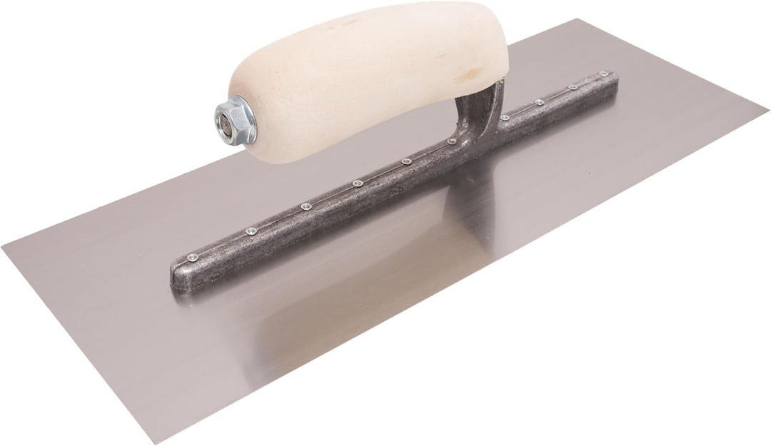 Marshalltown MXS7 12 X 5 Carbonstahl-Glättkelle - Gebogener Holzgriff