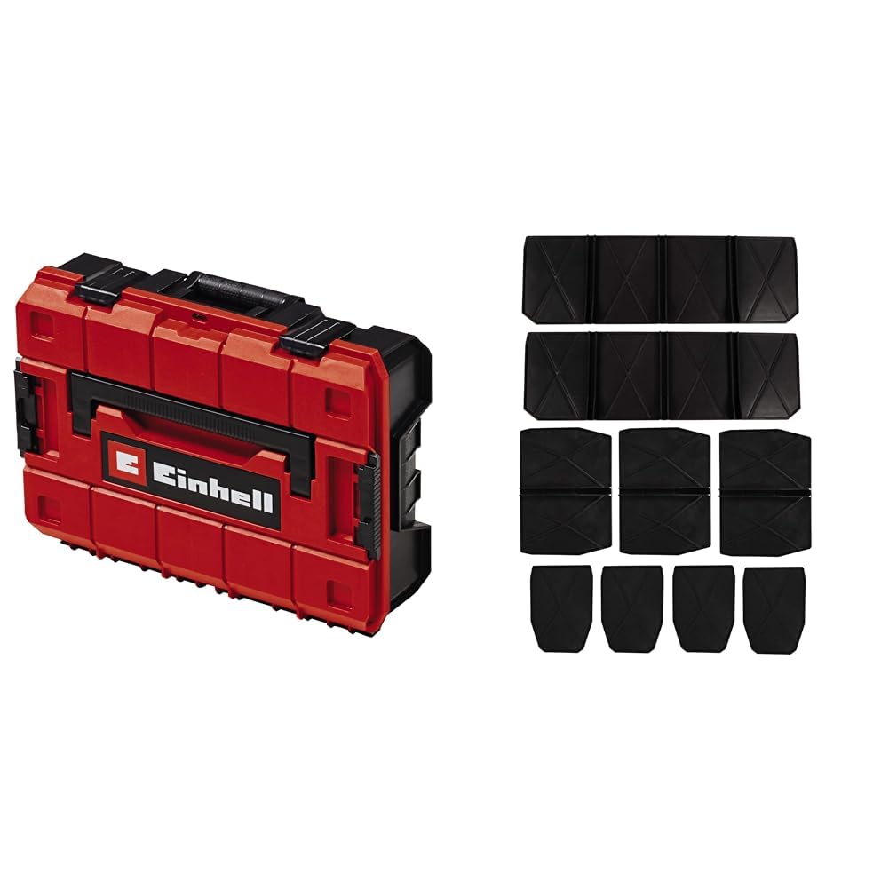 Einhell Systemkoffer E-Case S-F (max. 25 kg, Aufbewahrung von Zubehör und Werkzeug, stapelbar, inkl.