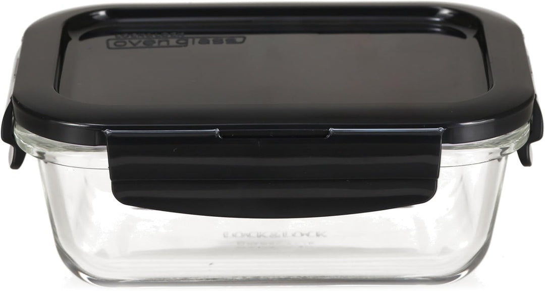 LOCK & LOCK Frischhaltedosen aus Glas mit Deckel, 3er Set eckig & klein- OVEN GLASS - Kühlschrank &