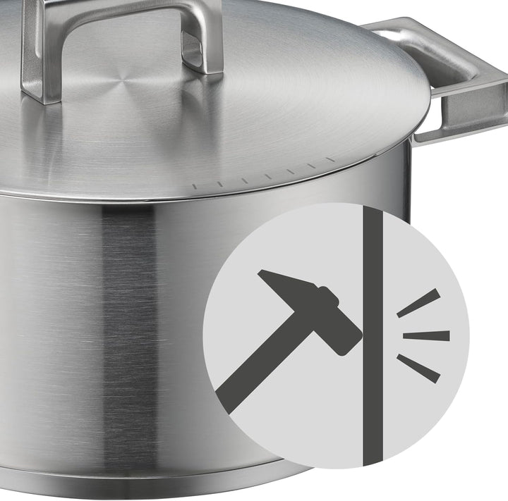 WMF Ultimate Cool Kochtopf klein 16 cm, Edelstahldeckel, Fleischtopf Induktion 1,9l, Cromargan Edels
