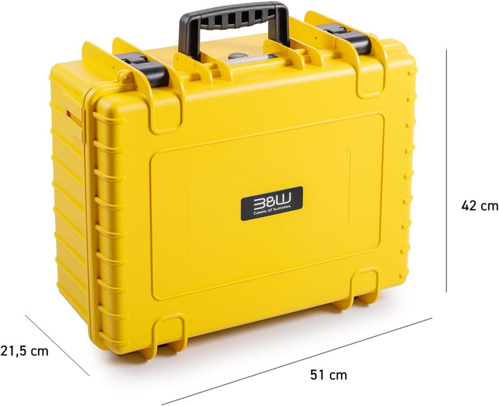 B&W Transportkoffer Outdoor - Typ 6000 - Gelb mit variabler Facheinteilung - Wasserdicht nach IP67 Z