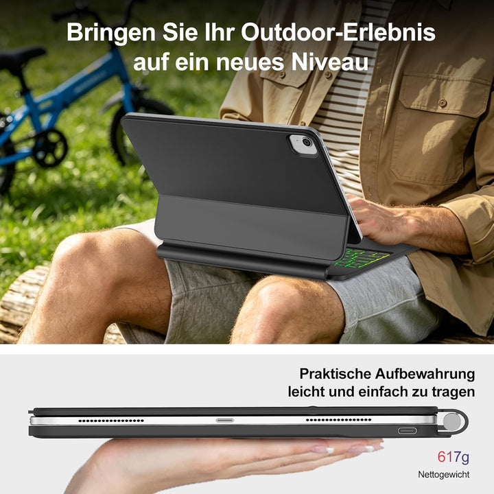 FOGARI Magic Keyboard Hülle für iPad Air 13 Zoll 2026/2025/2024 (M4/M3/M2) Schwarz iPad Air 13/Pro 1