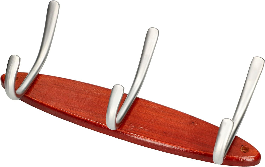 KOTARBAU® Holz-Garderobenhaken mit 3 Haken Kleiderhacken für Wandmontage Satin, 3 Haken