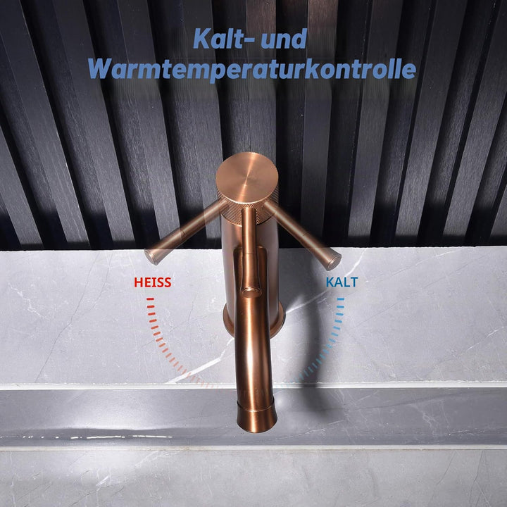 Wasserhahn Rose Gold mit Verlängerung, Strahlregler,Waschtisch Waschtisch,für Badezimmer Waschtische