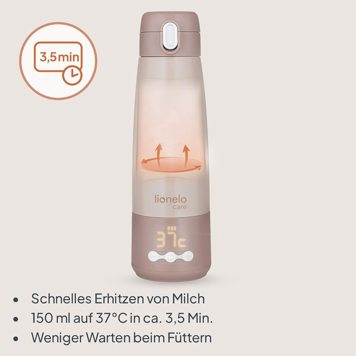 Lionelo Thermup Bottle tragbarer Babyflaschenwärmer für unterwegs, kabellos, Thermosflasche mit Heiz