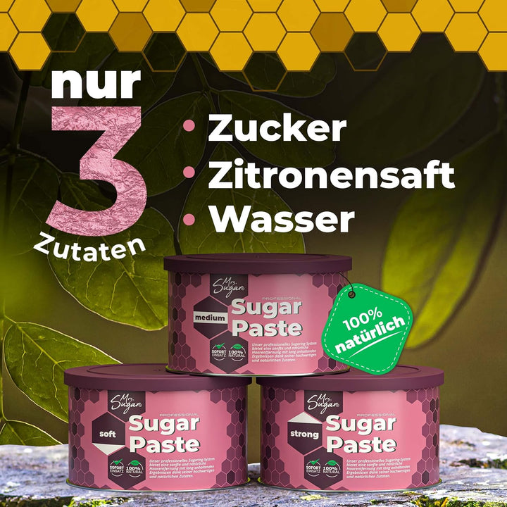 Sugaring Paste Mrs. Sugar 1x Zucker-Spatel, Strong Zuckerpaste Haarentfernung 550g (Strong), Strong