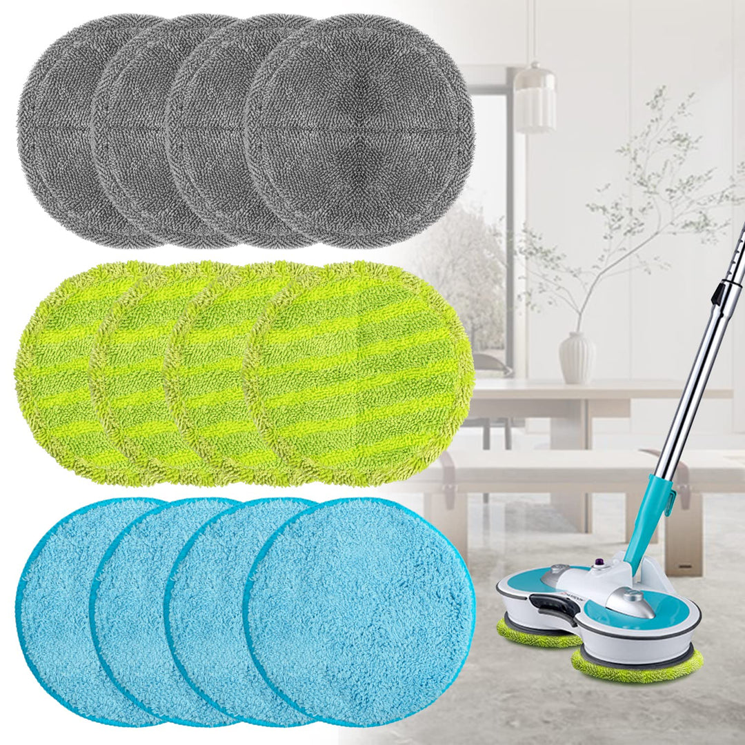12 Stück 16cm Mikrofaser Pads geeignet für Hurricane M30457, 16cm Universal Elektrische Ersatz Wisch
