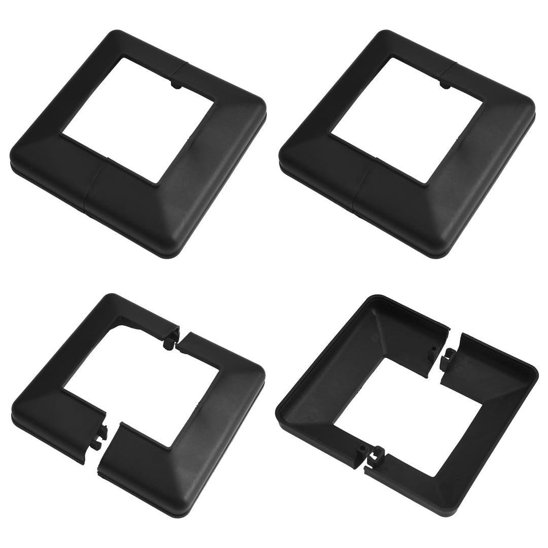 4PCS Pfosten Basis Abdeckung, 80x80mm Kunststoff Pfosten Basis Abdeckplatten Dekorative Split Post S