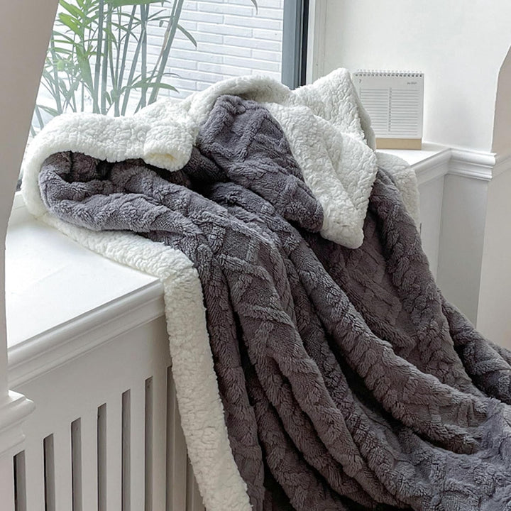Decke Sofa Kuscheldecke Grau - 150x200 cm Warm Sherpa Sofaüberwurf Decke, Dicke Sofadecke Couchdecke