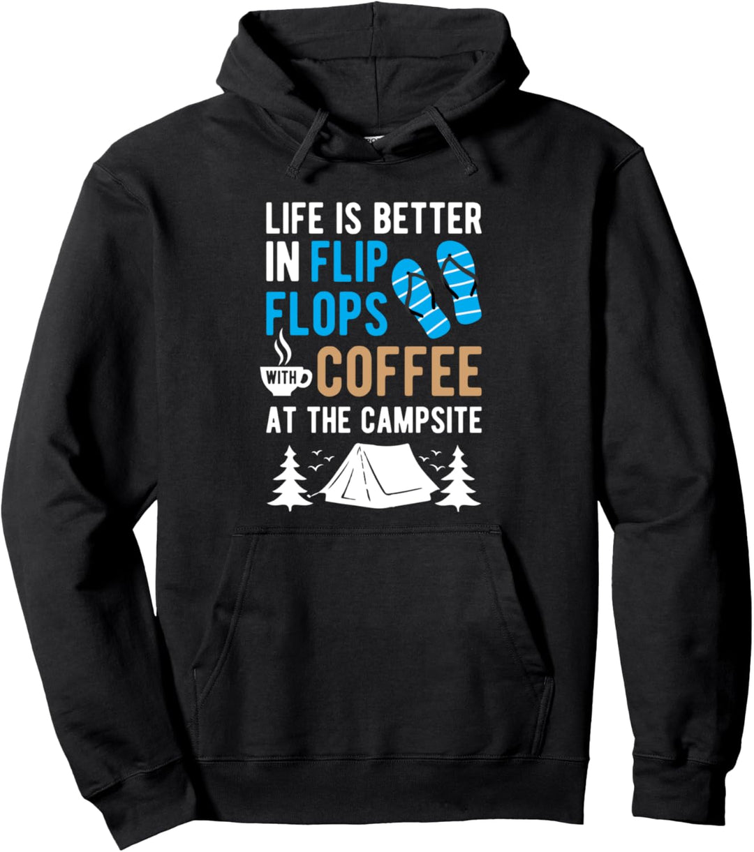 Das Leben ist besser in Flip Flops mit Kaffee auf dem Pullover Hoodie