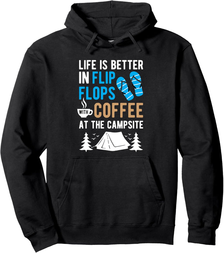 Das Leben ist besser in Flip Flops mit Kaffee auf dem Pullover Hoodie