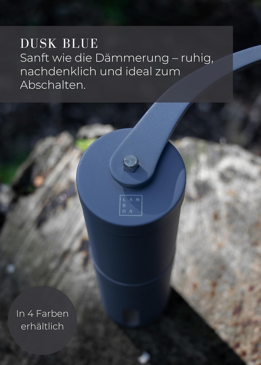 Lambda Coffee Kaffeemühle manuell Edelstahl und Aluminium I Espresso-mühle mit Edelstahl-Mahlwerk od