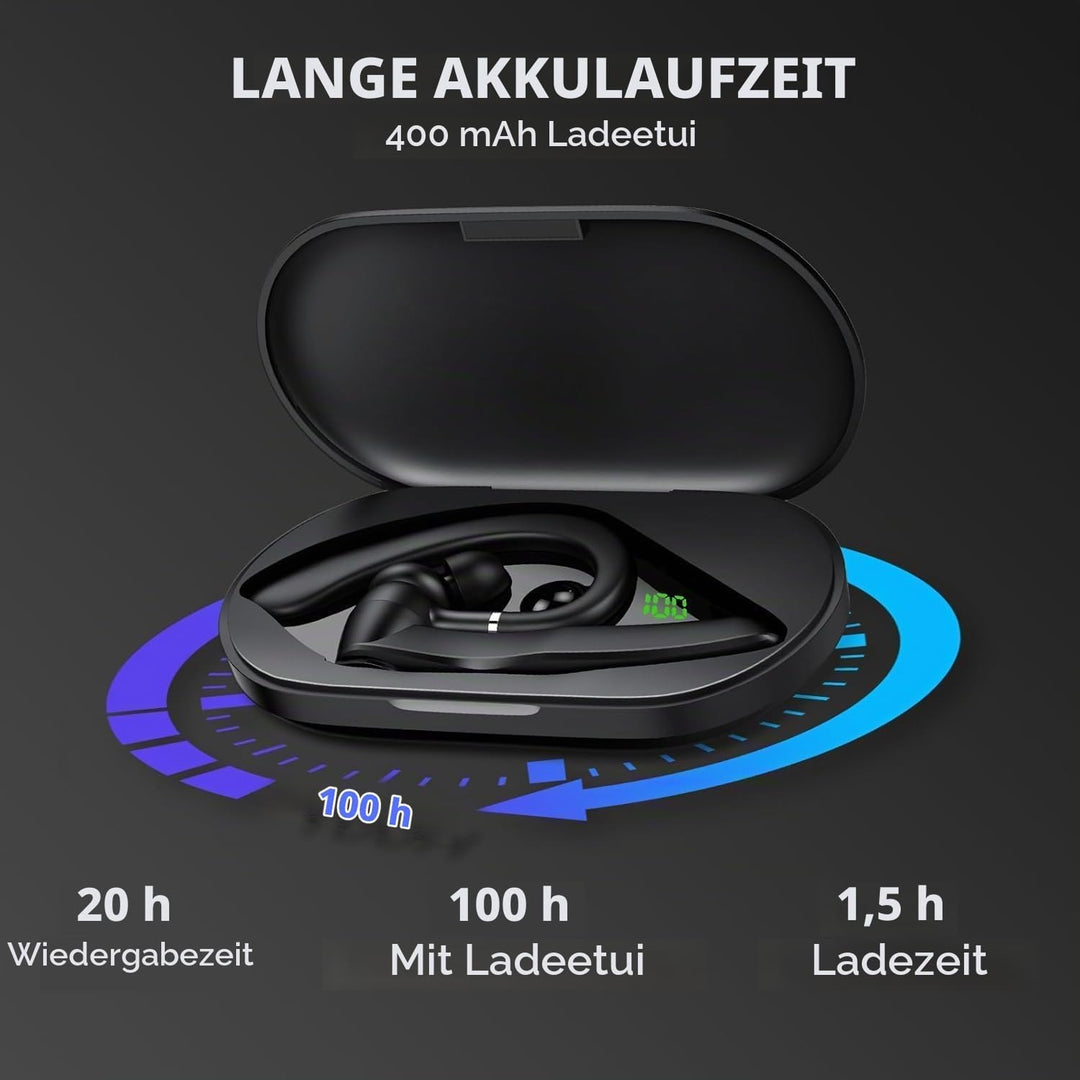 FAMOO Bluetooth Headset, Kabelloses Headset mit Noise Cancelling Mikrofon CVC8.0, Bluetooth V5.3 Kop