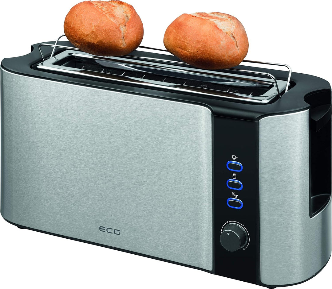 ECG ST 10630 SS Toaster, Rostfreier Stahl, Schwarz-silber