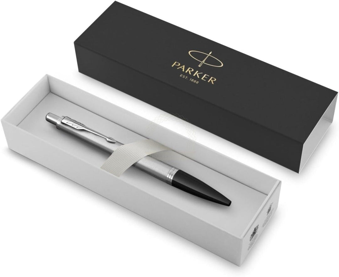 Parker Urban Kugelschreiber | Metro Metallic | mittlere Spitze | Blaue Tinte | Geschenkbox Geschenkb