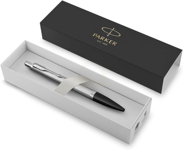 Parker Urban Kugelschreiber | Metro Metallic | mittlere Spitze | Blaue Tinte | Geschenkbox Geschenkb
