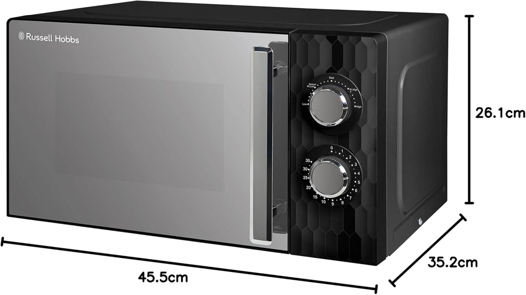 Russell Hobbs Honeycomb RHMM715B Solo Mikrowelle, 17 Liter, 700W, Schwarz, mit 5 Leistungsstufen, In